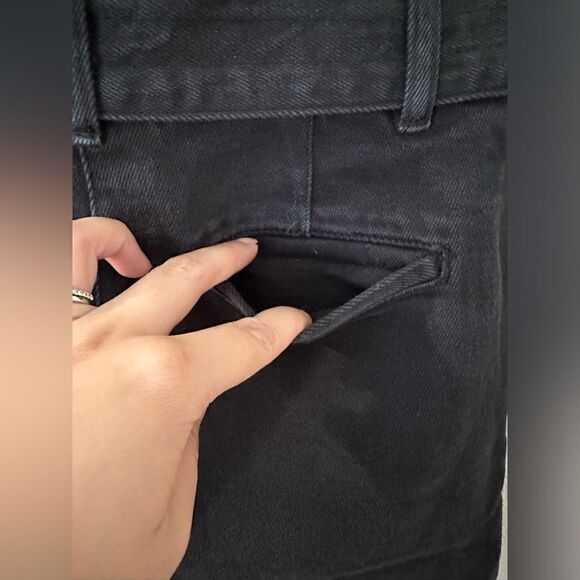 Aritzia Wilfred Free high-waisted Belted Tie Front Paper Bag Tapered Jeans 4 - Picture 8 of 9